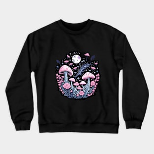 Pink Mushrooms Crewneck Sweatshirt